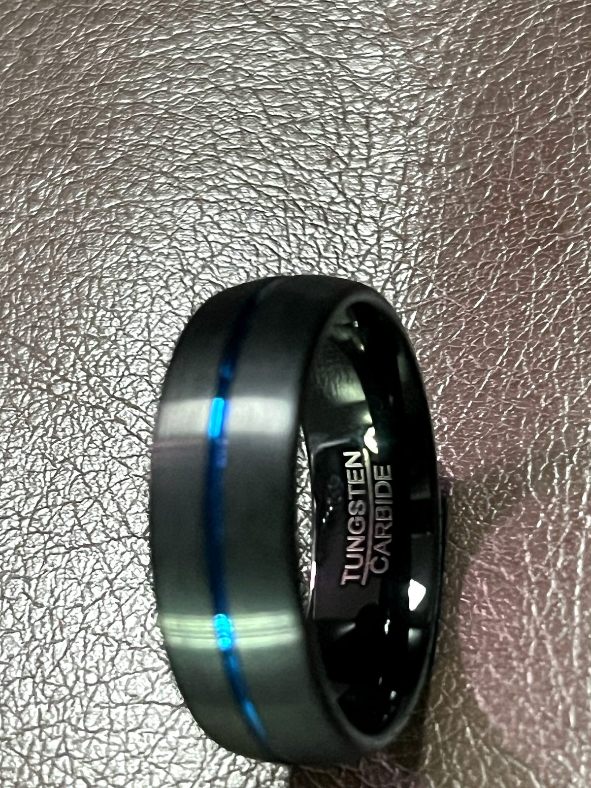 Men's 8mm Tungsten Wedding Band – Thin Blue Line (Comfort Fit), photo 2