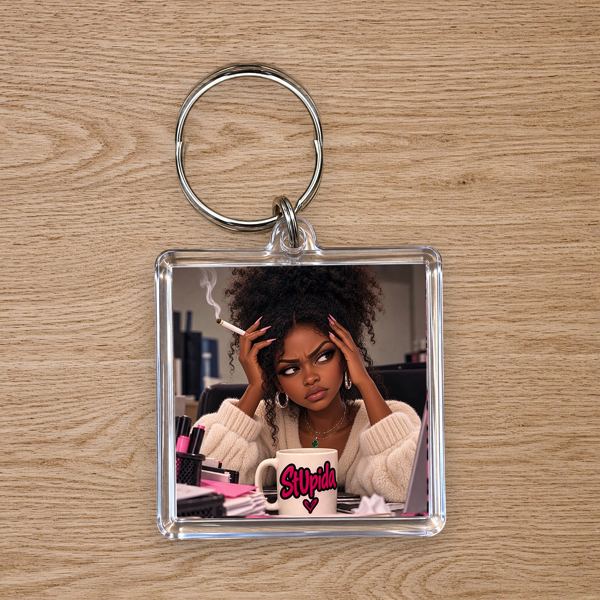 StUpida Messy Bun Keychain