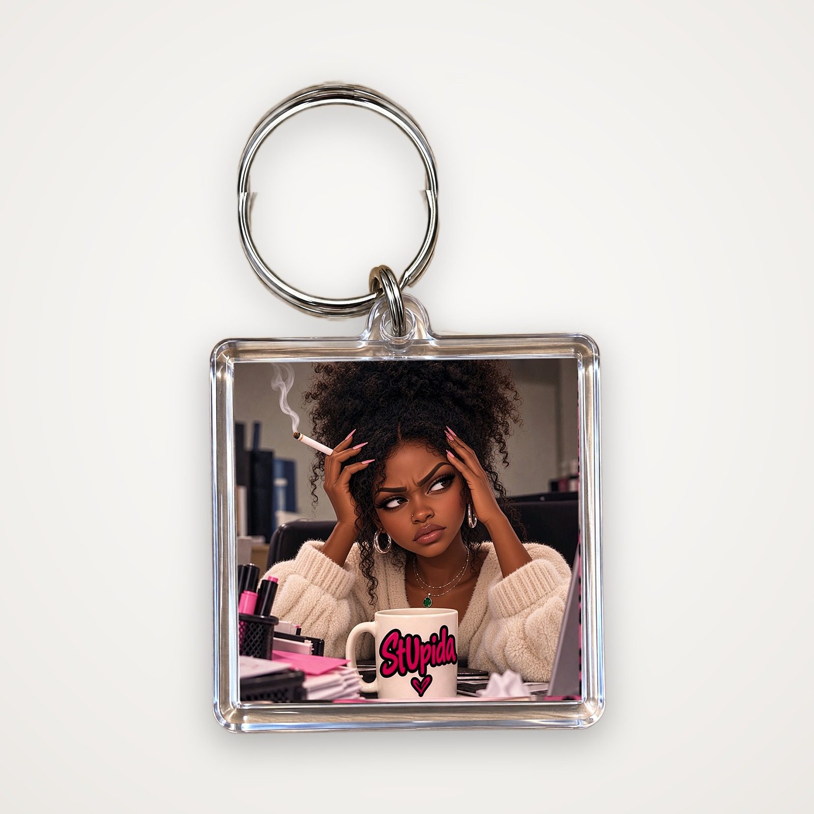 StUpida Messy Bun Keychain, photo 2