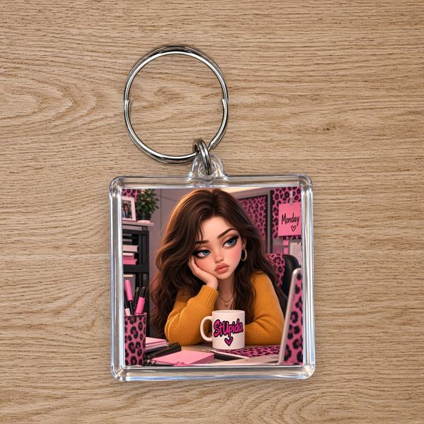 StUpida Monday Mood Keychain