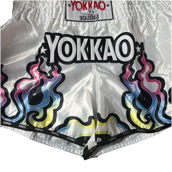 YOKKAO Flames White Muay Thai Shorts