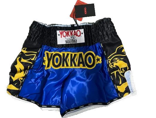 YOKKAO Original Gold Electric Blue Muay Thai Shorts, photo 1
