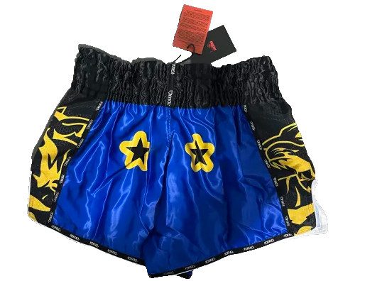 YOKKAO Original Gold Electric Blue Muay Thai Shorts, photo 2