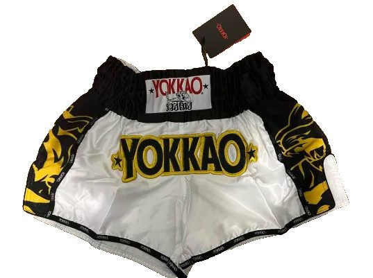 YOKKAO Original Gold White Muay Thai Shorts, photo 1